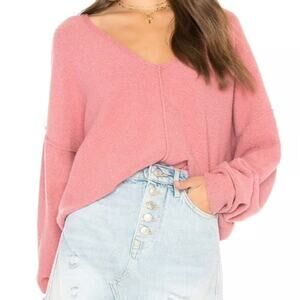 Free People Take Me Places Pink Pullover Sweater Size‎ Medium